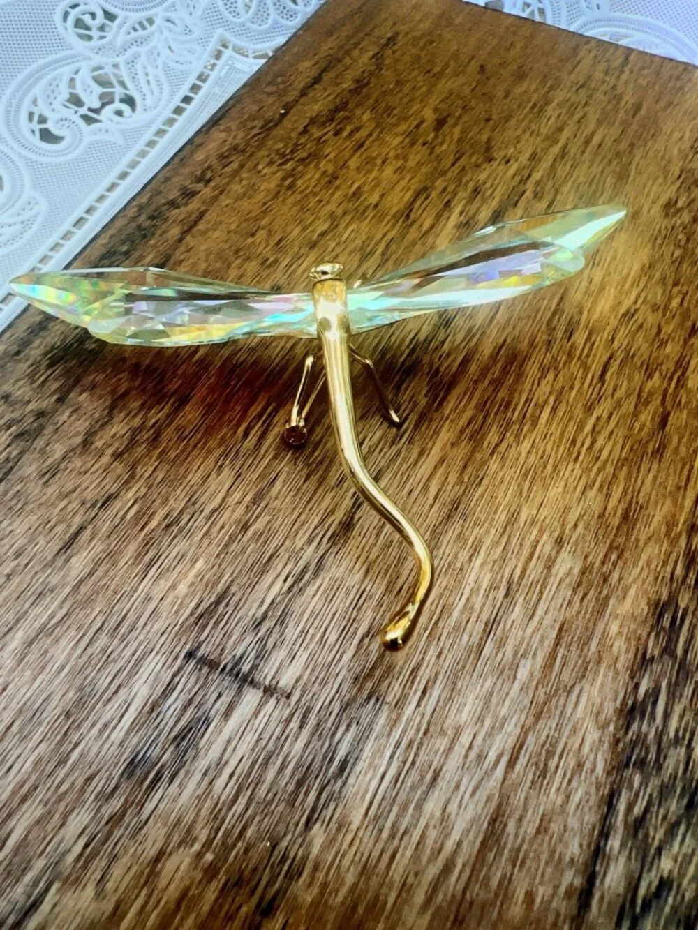 Swarovski Daniel Swarovski Paris Paradise Crystal Dragonfly Brooch Figurine Gold